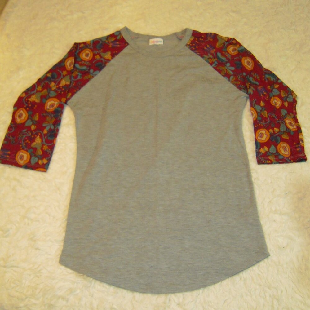 LuLaRoe Printed Baseball Tee